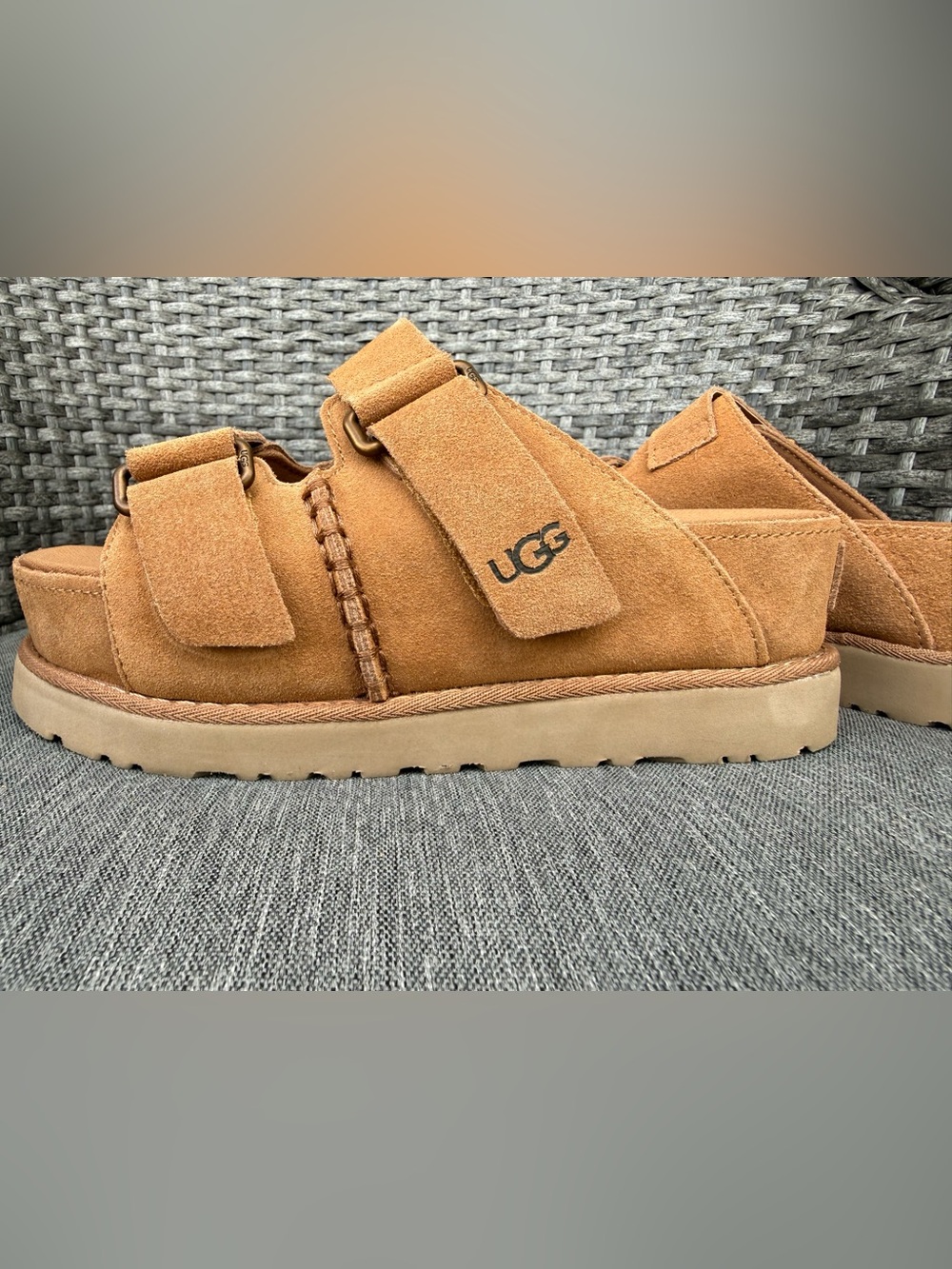 UGG Goldenstar Hi Slide Suede Strap sandals